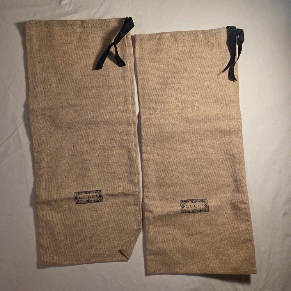 Set Of Two Gucci Drawstring Dust Bags, 15"x6.5"‎